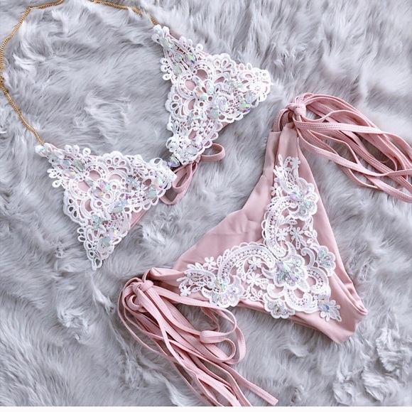 Rhine stone lace bikini - Picture 4 of 6